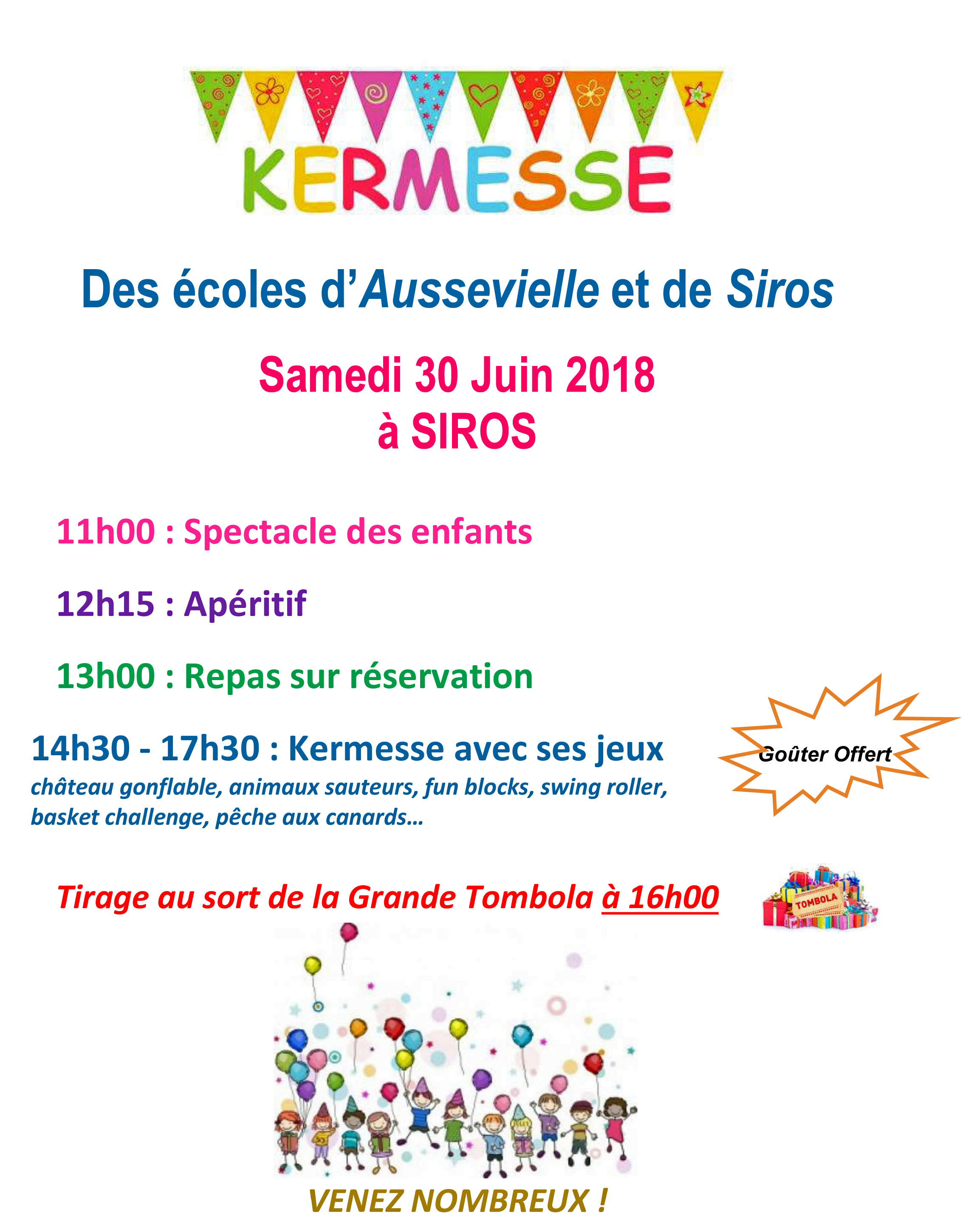 Programme Kermesse 2018