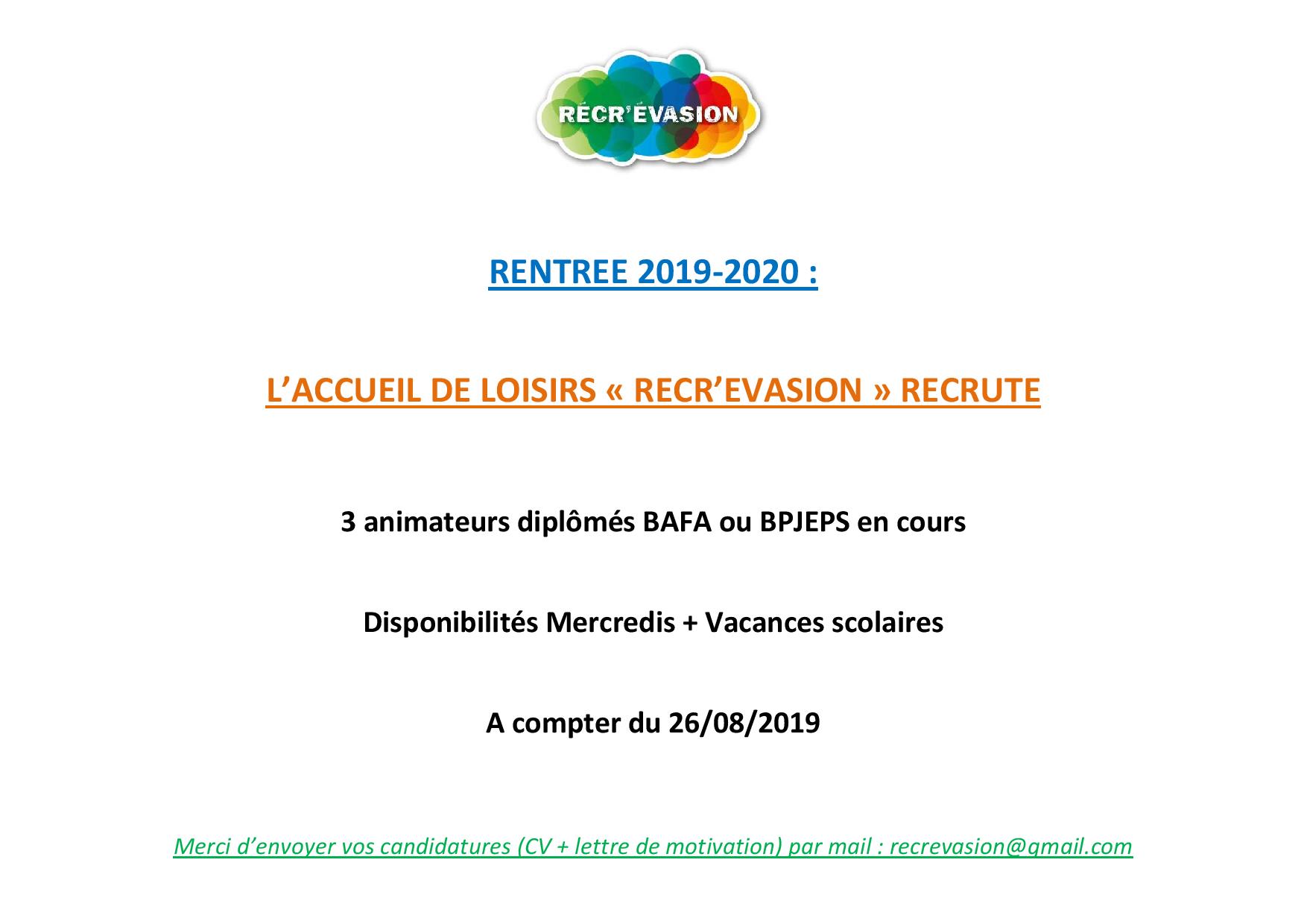 Affiche recrutement RECR EVASION page 001 1