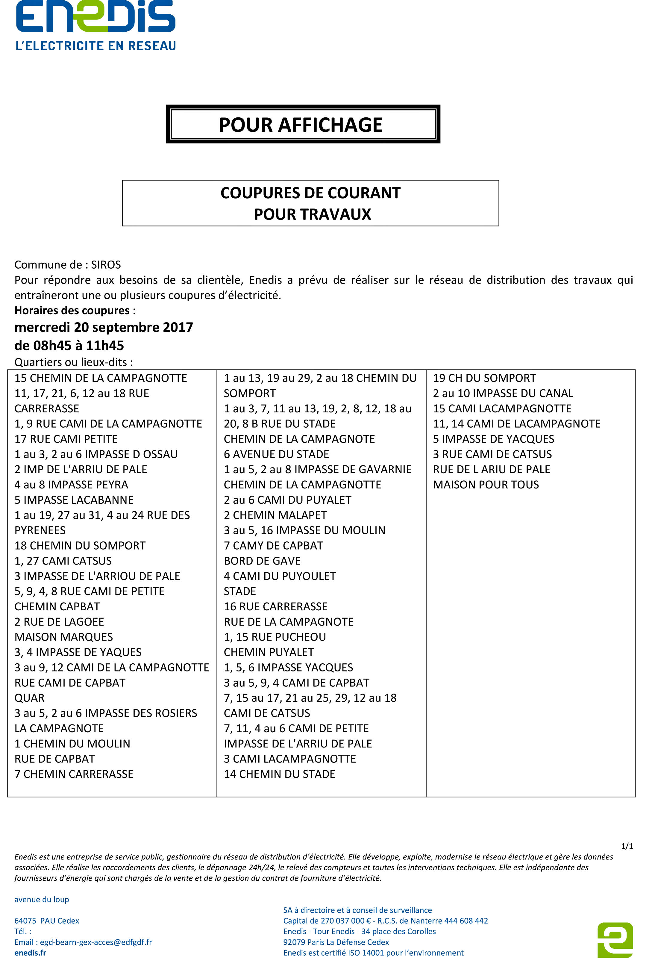 Coupure Courant 20 09 2017