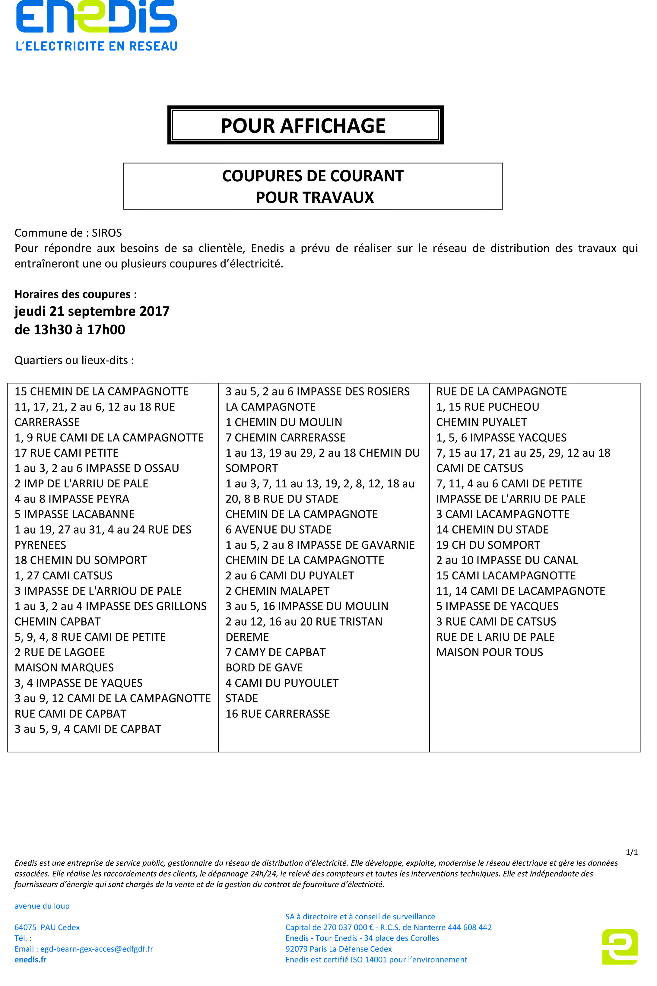 Coupure Courant 21 09 2017