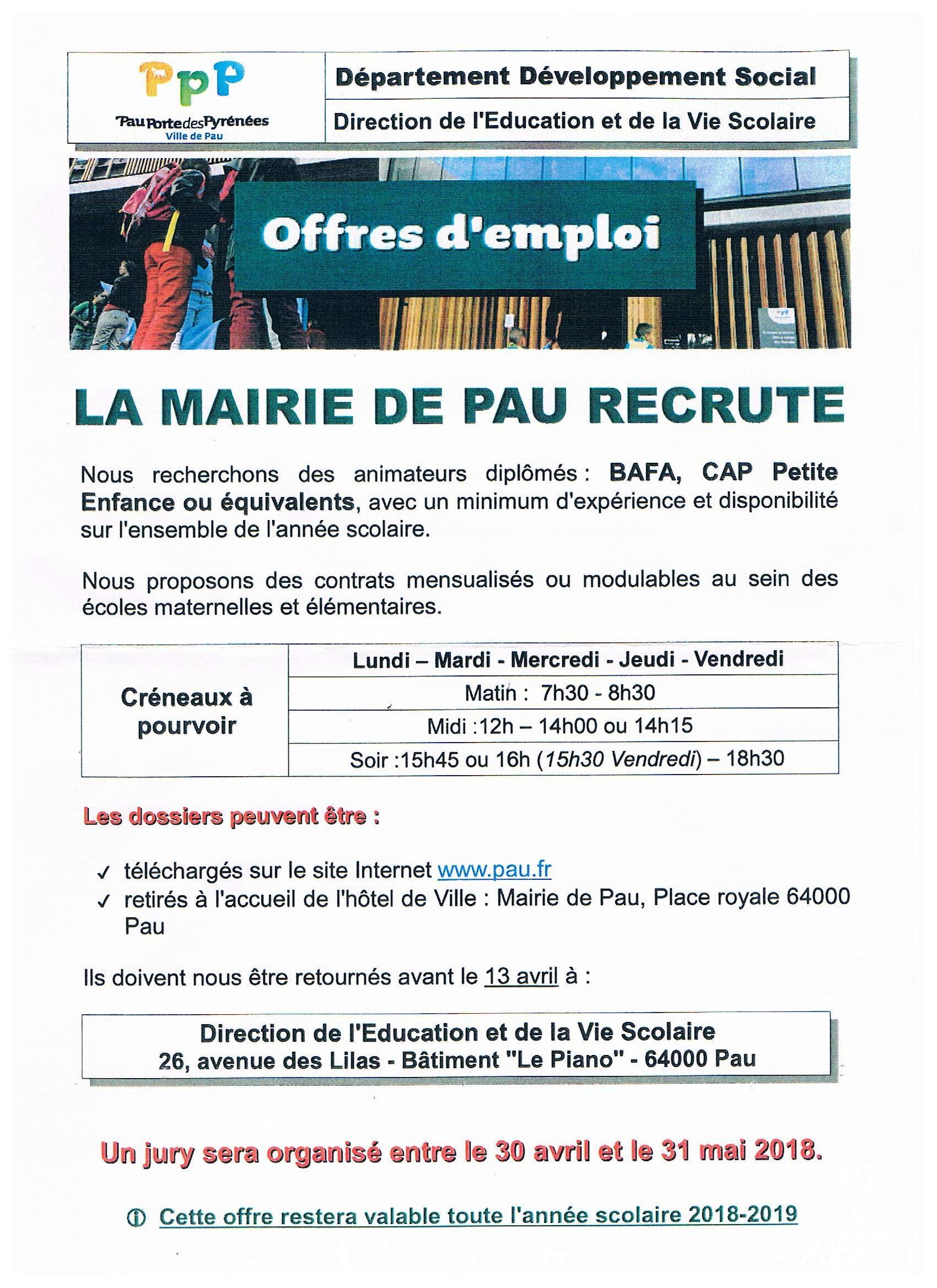 Offre Emploi Ville Pau